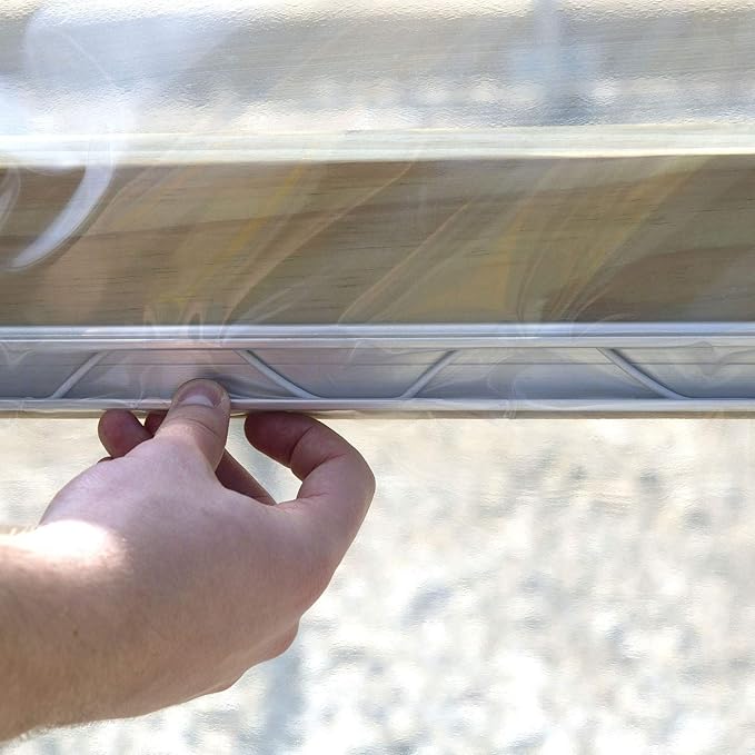 Wire and Channel Kit | 1 x 6.5' Aluminum Greenhouse Channel with 6.5' Steel Wire Jiggly Wire | PVC Coated Wire and U-Channel | Lock Channel and Wire (20 Pack)