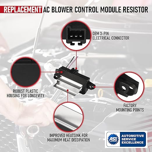 HVAC Blower Motor Resistor - Compatible with Chevy Cadillac GMC and Other GM Vehicles - Silverado Trailblazer Envoy Sierra Rainier - HVAC Control Module - Replaces 1580567 93803636 89018778