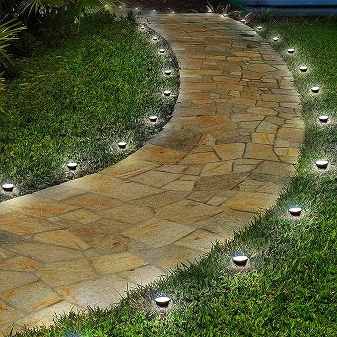 Solar Spot Lights Outdoor Water Proof LED Landscape Spotlights for Outside Garden Yard Landscape Pathway Pond Decoration (White Light)