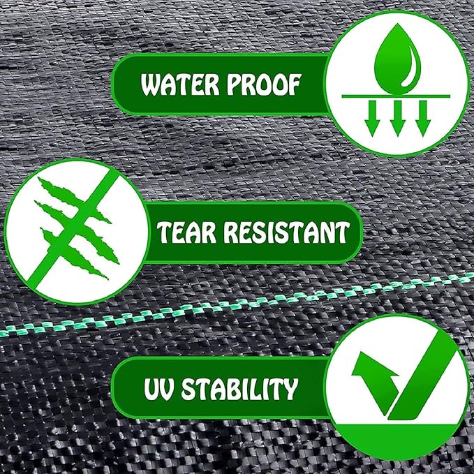 Premium Weed Control Membrane - Durable Polypropylene Garden Fabric for Effective Weed Suppression in Flower Beds(0.5mx130m)