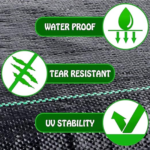 Premium Weed Control Membrane - Durable Garden Fabric for Weed Suppression and Soil Protection(0.5mx160m)