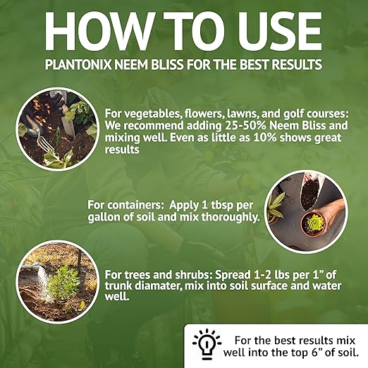 Worm Bliss (8 Qts) + Neem Bliss (10lbs) - Organic Worm Castings for Plants &amp Neem Cake for Plants - Neem Seed Meal Fertilizer - Neem Powder for Plants - Earthworm Castings Organic Worm Fertilizer