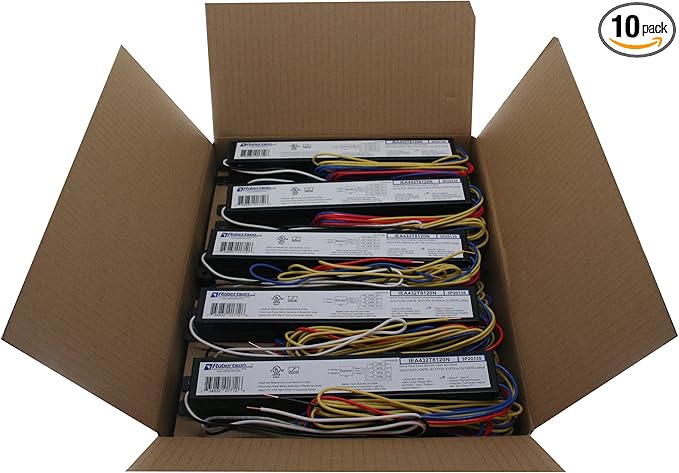 Robertson IEA432T8120N (1P20135) Electronic Fluorescent Ballast for 3 or 4 T8 Fluorescent lamps between 17W-32W (F17T8 through F32T8) or 3 F40T8 Lamps Instant Start 120V (Qty 10)