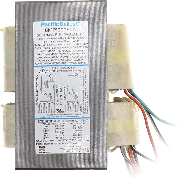 Hubbell Lighting BAL01000PV 6MP1000SCA Metal Halide MH Ballast Kit 1000W 120/208/240/277/480V
