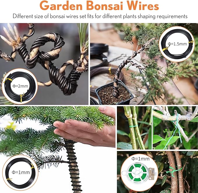 Bonsai Tools Kit 20 Pcs Garden Tools Set for Starters Gardening Gifts for Women Men Includes Bonsai Wire Kit Plant Mat Pruning Shears Bonsai Scissors Succulent Tools in Leather Storage Bag