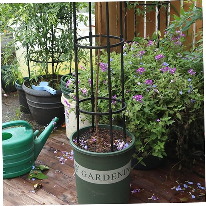 Garden Obelisk Garden Trellis for Climbing Plants 61 Inch Umbrella Shape Rose Trellis Rustproof Metal Vertical Obelisk for Outdoor