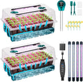 Self-Watering Seed Starter Tray with Grow Light 80-Cell Plant Starter Trays Seed Starter Kit Seed Starter Tray for Seed Starting Plant Germination &amp Seedling Growing 2 Pack