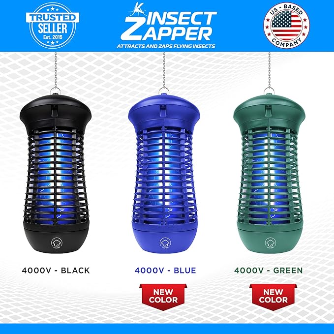 Livin’ Well Blue Bug Zapper Indoor Outdoor - 4000V High Powered Electric Mosquito Zapper Home Patio 1500 Sq Ft Range Fly Trap18W UVA Bulb Mosquito Killer Lamp Insect Bug Light