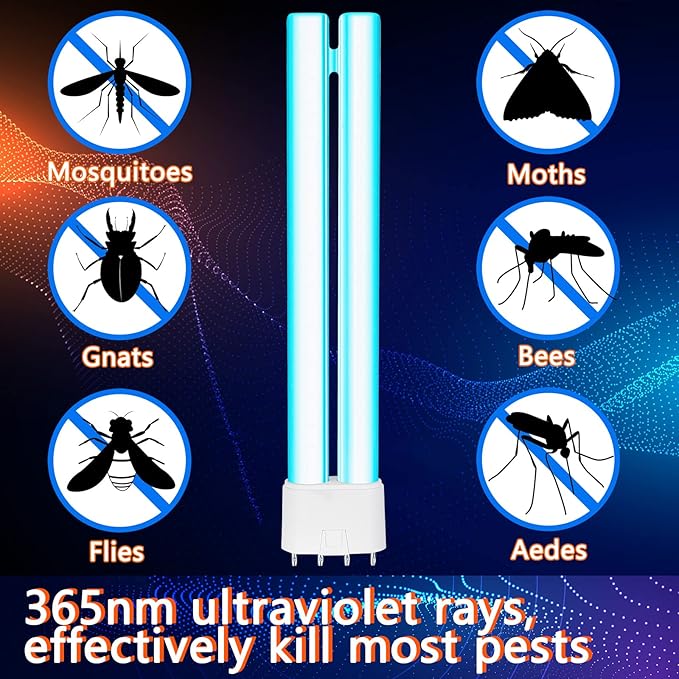 4 Pack 8.6 Inch Bug Zapper Replacement Bulb 18w H Shaped Light Bulb Compatible with 18w Indoor Outdoor Bug Zapper Light Bulbs for Home with 4 Pin Base Mosquito Zappers