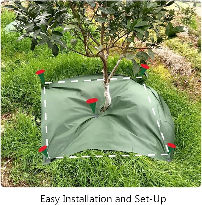 Weed Control Membrane Heavy Duty Weed Barrier Fabric Resistant Ground Cover Membrane Weed Membrane Fabric for Artificial Grass Patios Paths Flower Beds(Green1.2 * 1.2m-50pcs)