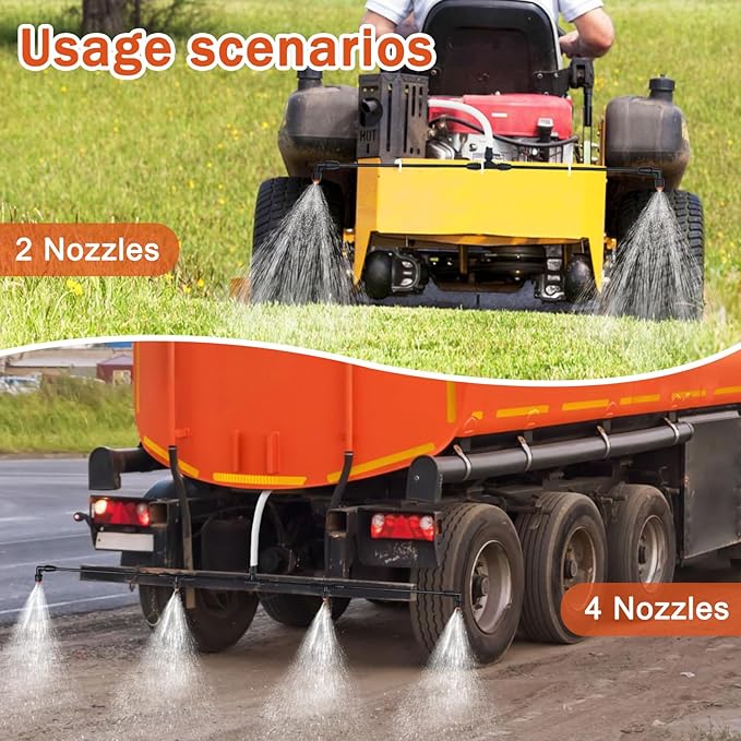 4 Nozzles Poly Sprayer Boom Wand with 1/4 Brass Fitting Backpack Multi Nozzle Spray Holder Sprayer Boom Equipped with Two Types Nozzles DIY Length Up to 74.8 Wand for Tractor Watering Large Areas
