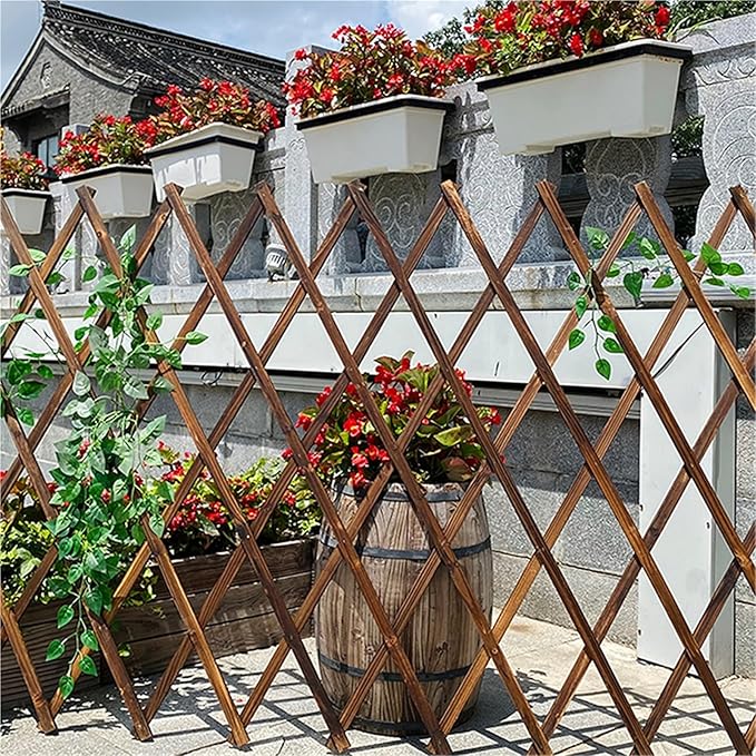 Expandable Garden Trellis Retractable Plant Climbing Pergola Garden Fence Decorative Outdoor Wall Hanging Balcony Terrace Pet Barrier(75HWP)