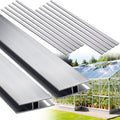 Duraaamo 10 Pcs 4 ft Aluminum H Connector Greenhouse Panels Fits 4 mm Polycarbonate Greenhouse Connector Silver H Channel Roofing Accessories Join 2 Pieces of Panels Together Prevent Dust Rain