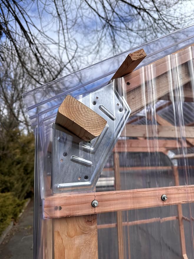 Greenhouse. Build Your Own DIY Greenhouse Bracket Kit. Includes Brackets and Complete Set of Plans. Expandable. Made in The USA. No Angled Cuts
