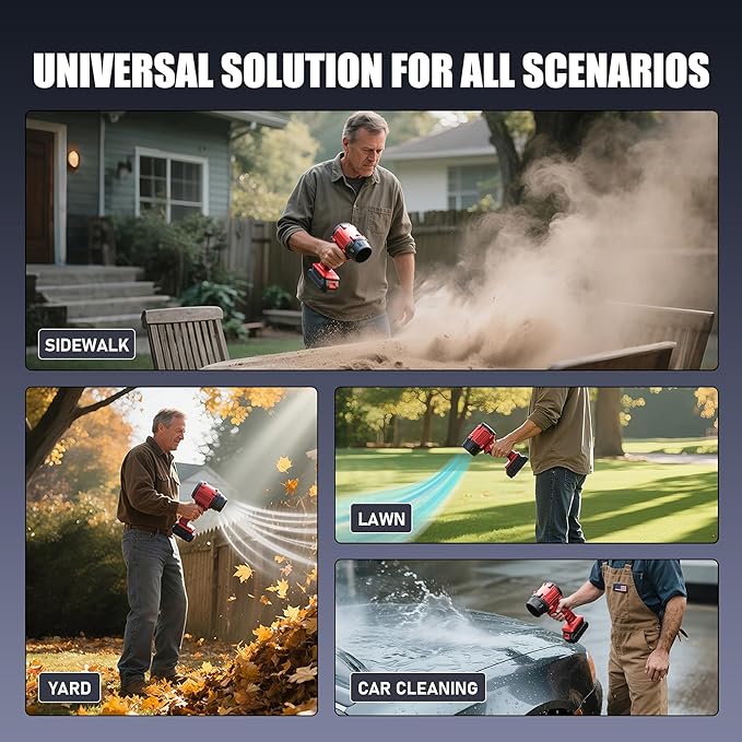 Cordless Adjustable Air Volume Leaf Blowers for Lawn Care with Battery and Charger130000RPM Electric Turbo Handheld Leaf Blower with 2×7.5Ah Batteries for Patio Lawn Yard Deck Cleaning