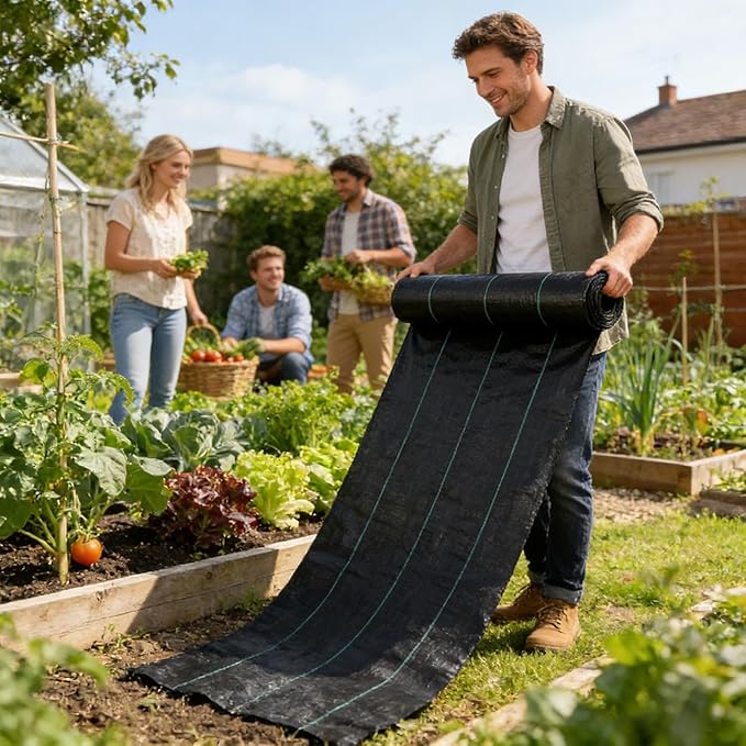 Landscape Fabric for Gravel - Garden Blocker Sheet | 1.6x164ft Ground Cover Fabric with Heavy Duty Material Sturdy Barrier Layer for Vegetable Beds Flower Gardens Greenhouse Landscaping