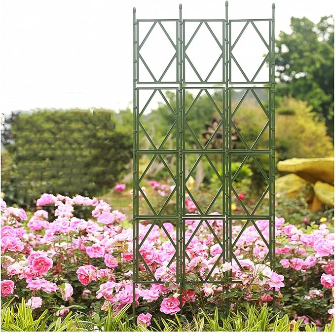 Garden Trellis Decorative Lattice Grid Vintage Garden Climbing Aid Outdoor Plant Trellis for Climbing Plants for Cucumber Vegetables Clematis Support Green (Size : 60x180cm/23.5x71in)