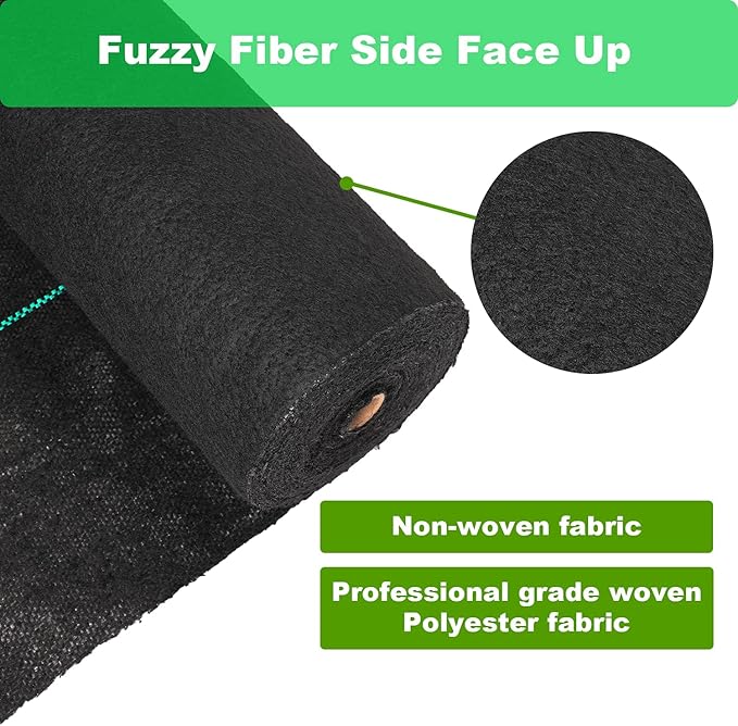 5.8oz 6ft x 300ft Weed Barrier Landscape Fabric Heavy Duty Ground Cover Weed Cloth Durable Driveway Lawn Cover Outdoor Weed Block Gardening Mat Black Mulch for Landscaping