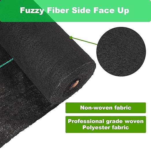 5.8oz Heavy Duty Weed Barrier Landscape Fabric Premium Durable Weed Blocker Cover Black Ultra Thick Mulch for Landscaping Outdoor Gardening Weed Control Mat 4ft x300ft