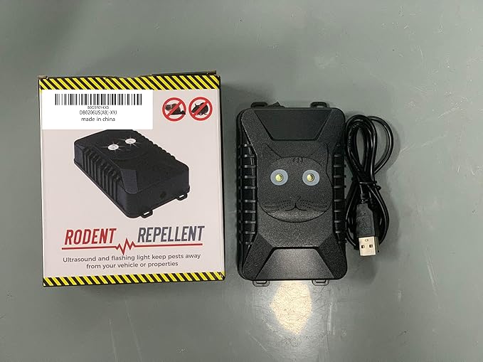 2026 Upgraded Rodent Repellent for Car Engines Ultrasonic Mouse Repellent Plug-in Battery Operated Car Rodent Repellent Under Hood Keep Mice Rat Squirrel Out of Car Attic Garage Barn2 Pack