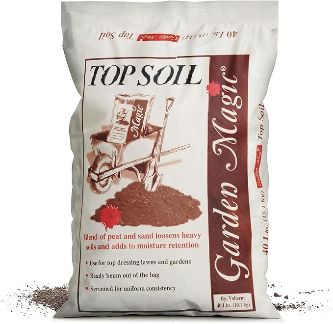 Michigan Peat 40 Pound Bag Garden Magic Organic Planting Potting Top Soil Blend Mix for Indoor and Outdoor Gardening and Landscapes White