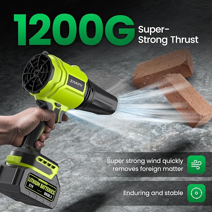 Cordless Leaf Blower 980000 RPM Handheld Leaf Blower with 2 X 4.0Ah Batteries &amp Charger Lightweight Leaf Blowers for Patio Cleaning Lawn Care Leaves Dust - Light Green