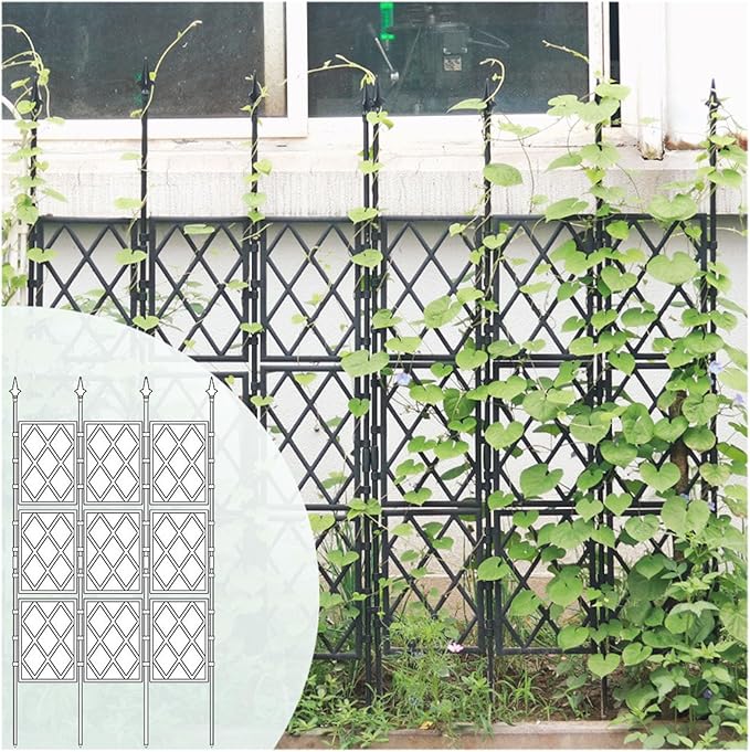 Garden Trellis for Climbing Plants PE Lattice Grid Panels for Potted Plants Sturdy Rustproof Plant Support Stakes for Outdoor Garden Lawn Patio 9 Sizes(Size:85x180cm)