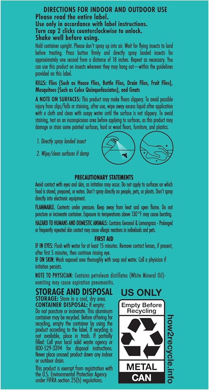 STEM Kills Flies Mosquitoes And Gnats: Plant-Based Active Ingredient Bug Spray Botanical Insecticide For Indoor And Outdoor Use 10 fl oz (Pack Of 3)