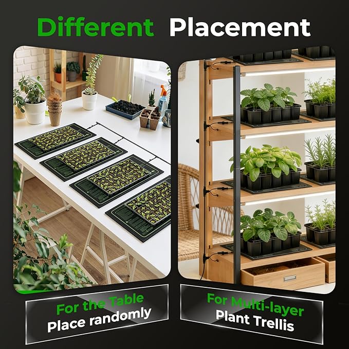 Seedling Heat Mat - KOKOPRO Durable Waterproof Heat mat for Plants Warm Hydroponic Heating Pad for Indoor Home Gardening Seed Starter 10 x 20.75（4 in1）