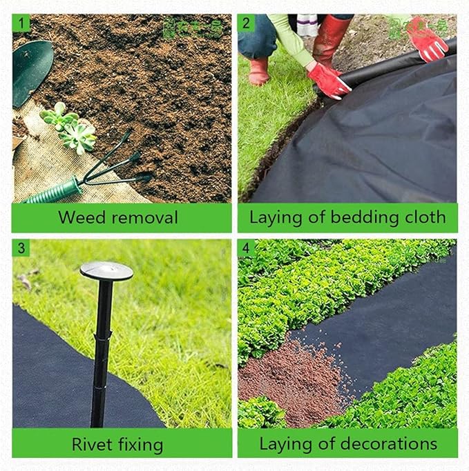 Weed Barrier Geotextile FabricLandscape Fabric Heavy Duty Garden Landscaping Fabric Outdoor Weed Mat Weed Control Gardening Mat Geotextile Fabric (Size : 1.5 * 100m/4.9 * 328ft)