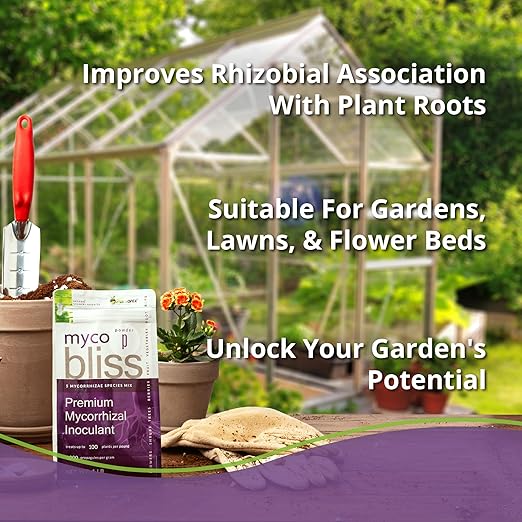 Myco Bliss Powder (20lbs) - Mycorrhizal Fungi for Soil - 5 Strain Mycorrhizal Inoculant with 1000 Propagules Per Gram - Highly Concentrated Mycorrhizae for Plants Potting Soil &amp Garden Soil