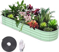 8x2x1FT Galvanized Raised Garden Beds Large Raised Beds for Gardening Above Ground Garden Bed Outdoor Metal Planter Boxes Outdoor for Vegetables Flowers Fruits Olive Green