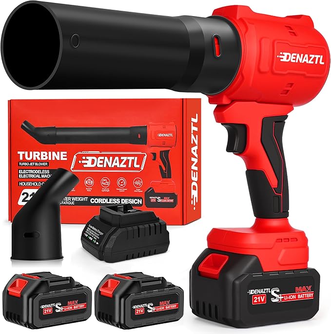 Electric Handheld Leaf Blower Cordless with 2X 4.0Ah Batteries and Charger 650CFM 160MPH 2 Extended Nozzles Portable Mini Lightweight for Seniors Gift YardPatioGutterLawn Care Garden Tool