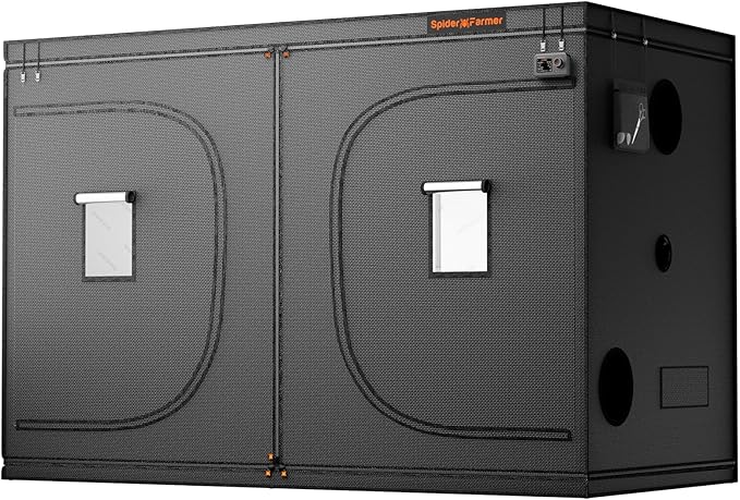 Spider Farmer 10x5 Grow Tent 120x60x80 with Hook for Controller 1680D Thicken Mylar Canvas Enlarged View Window for Indoor Hydroponic Growing for SF7000 SE7000 G7000