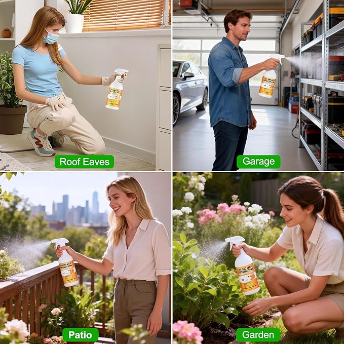 Wasp Repellent Spray - Bee Spray with 100% Safe &amp Natural Protection with Long-Lasting FormulaHornet Spray Fresh &amp Energizing Scents for Outdoor &amp Home