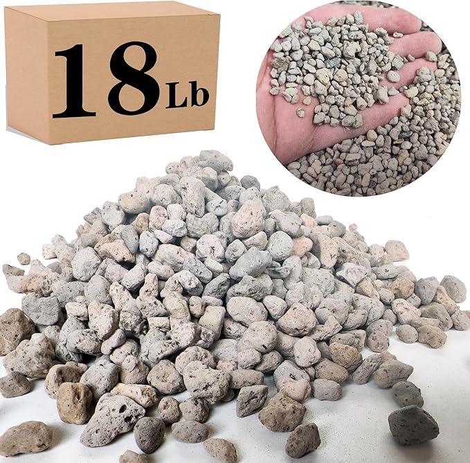 Voulosimi Garden Pumice Rock Horticultural Cactus Bonsai Succulent Soil Additive for Plants Landscaping Vase Fillers (1/4 inch 18 LB)