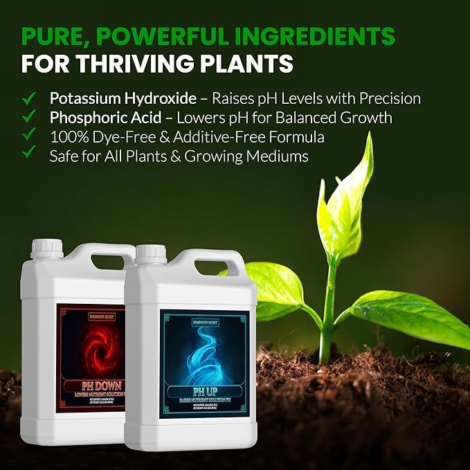 Humboldts Secret pH Up and pH Down Control Kit | Liquid Nutrient Solution Balancer for Plants | for Soil Hydroponic Coco and DWC Systems | Supports Nutrient Absorption and Growth | 1 Gallon