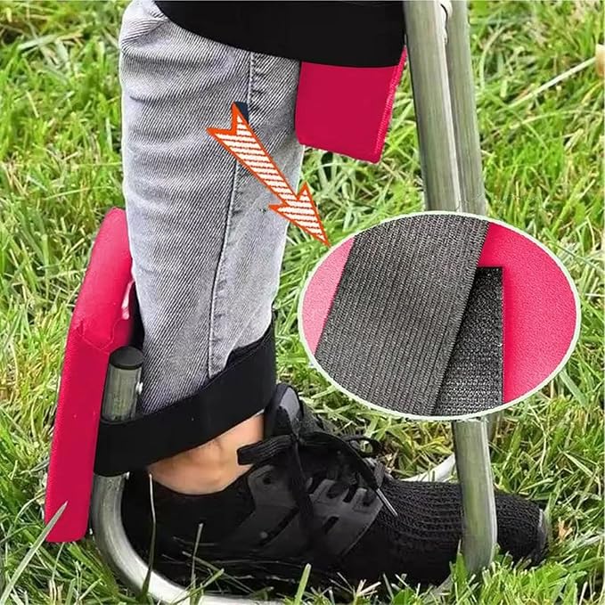 Leg Brace for Garden Kneeler and Seat - Portable Knee Seat for Gardening - Wearable Ergonomic Kneeling Chair for Farm Work(Red)
