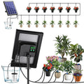 Biling 4W Solar Drip Irrigation System with Digital Programmable Smart Watering 2200mAh Battery Backup for 15 Potted Plants Outdoor Indoor Garden