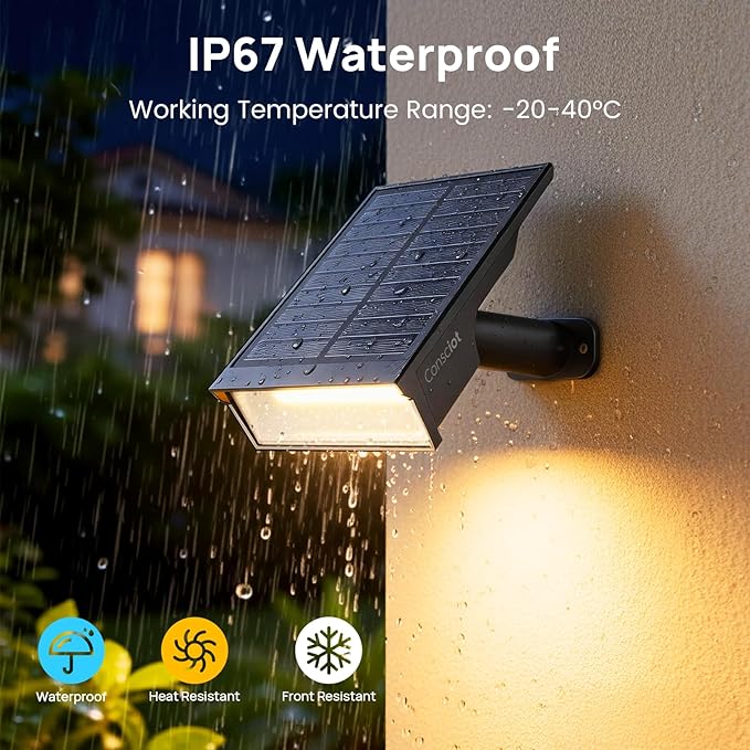 Consciot Solar Lights Outdoor Waterproof 3000/5000/6500K Solar Spot Lights Adjustable 170° Garden Lights for Outside Yard Landscape Lighting Pathway Halloween IP65 Auto On/Off 4 Pack WS002UCW