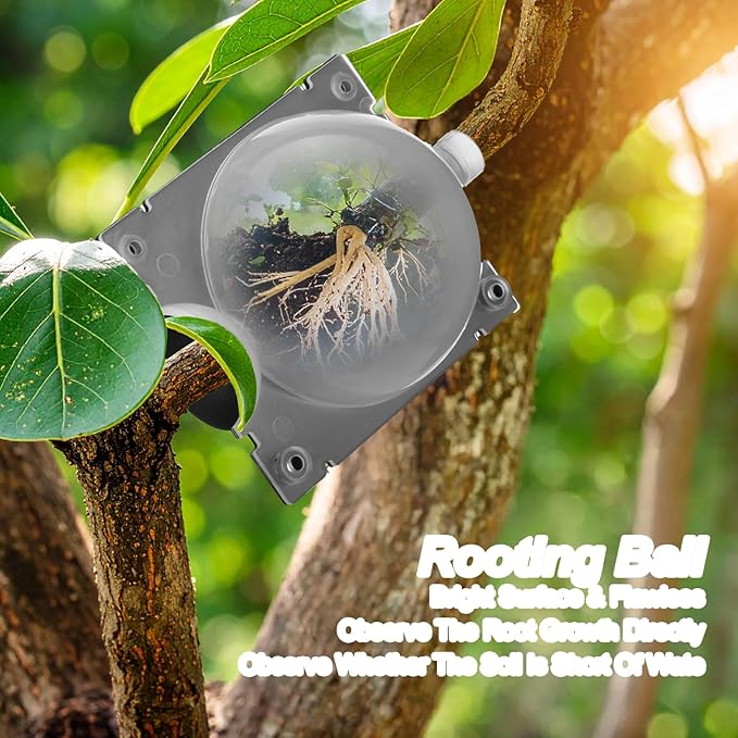 30 Pcs Air Layering Propagation Kit Reusable Half Black Half Transparent Grafting Ball Air Layering Pods Propagation Box Plant Rooting Grafting Box for Plants Medium