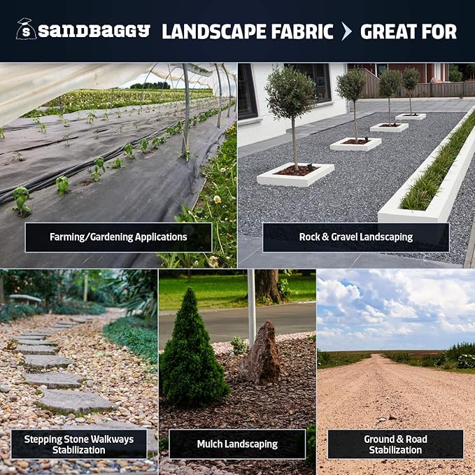 Sandbaggy Orange Color Ground Cover | Reflects Sun Rays &amp Reduces Soil Temps | Up to 5°F Cooler Soil Temp Vs Black Fabric | Great as Weed Blocker Landscape Fabric (3 ft x 300 feet Roll)