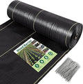 KANAGAWA 6oz Heavy Duty 6ft x 100ft Weed Barrier Fabric - Professional Woven Landscape Ground Cover with 30 Landscape Staples Superior 6oz Density for Driveway Garden &amp Yard Greenhouse Gardening