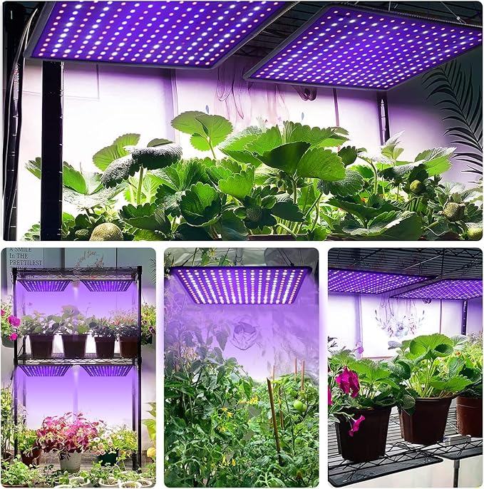 600W Full Spectrum LED Grow Light for Indoor Plants-UV Grow Lamp Seed Starting Seedlings Vegetable Pepper Hanging Growing Lamps