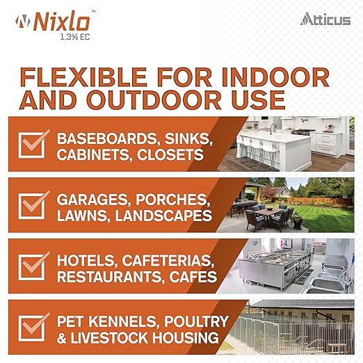 Atticus Nixlo 1.3 EC Insecticide (16 oz) - Indoor and Outdoor Insect Control - Fleas Ticks Mosquitoes Ants Cockroaches - 1.3% Pyriproxyfen