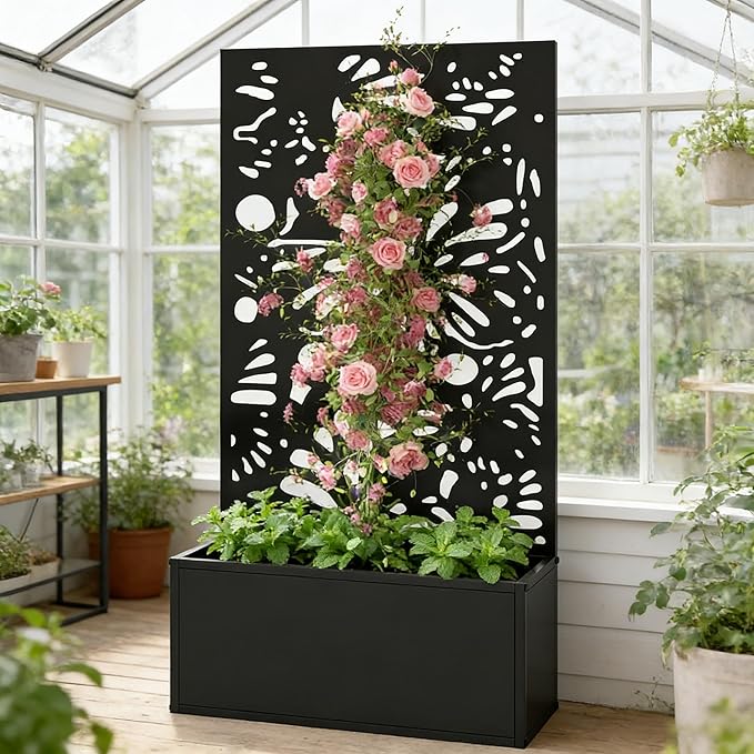 Space-Saving Planter System Versatile for Floor or Wall – The Stylish Answer for Balcony Herb Gardens &amp Apartment Jungles No Drilling Needed for Freestanding Use
