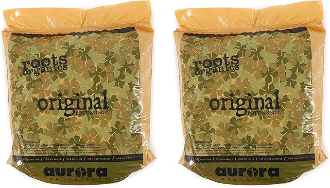 Roots Organics ROD75 Hydroponic Gardening Original Coco Fiber Based Potting Soil 0.75 Cubic Feet 2 Pack
