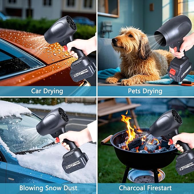 mini Cordless Dry Blower Small Leaf Blower Turbo Blades130000RPM with 2 Batteriesfor Blowing dust Leaves Keyboards mainframes car Indoor Outdoor Lightweight