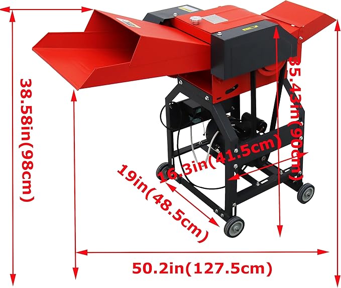 INTSUPERMAI Hay Cutter Pulverizer Grass Crusher 4-Blade Feed Crusher Grass Chaff Cutter Hay Cutter Machine Dry-Wet Straw Cutter 400-800KG/H 220V