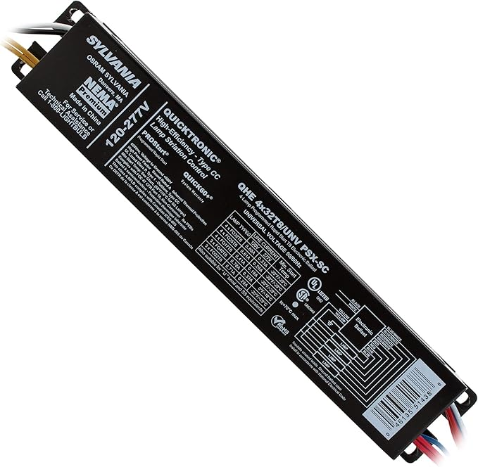 SYLVANIA QHE4x32T8/UNV-PSX-SC Fluorescent Ballast 4-Lamp 32W T8 F32T8 120/277V